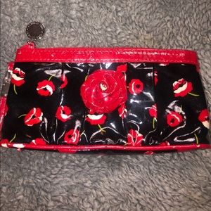 Vera Bradley Floral Red Wristlet Patent Leather